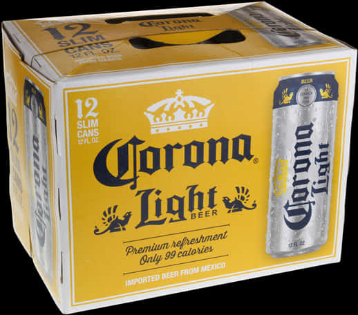 Corona Light Beer12 Pack Slim Cans PNG Image