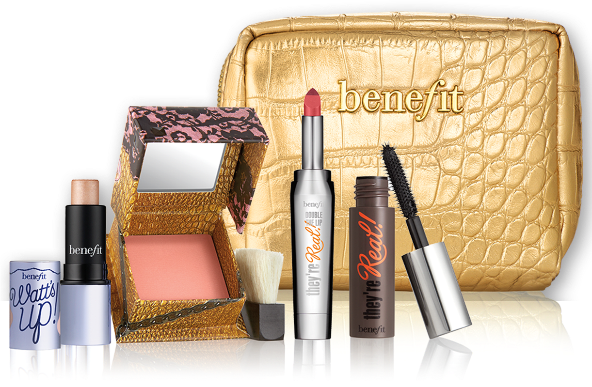 Cosmetic Collection Golden Case PNG Image