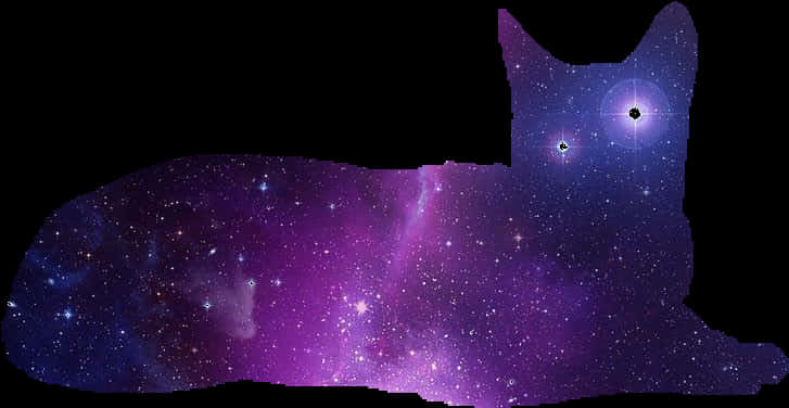 Cosmic Cat Nebula Silhouette PNG Image