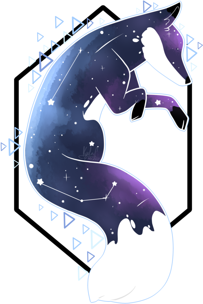 Cosmic Fox Art PNG Image