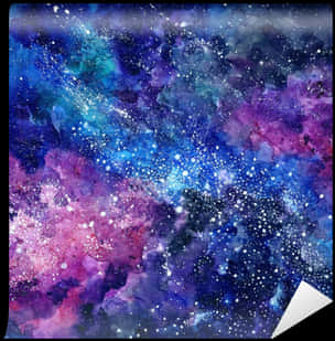 Cosmic Watercolor Galaxy Background.png PNG Image