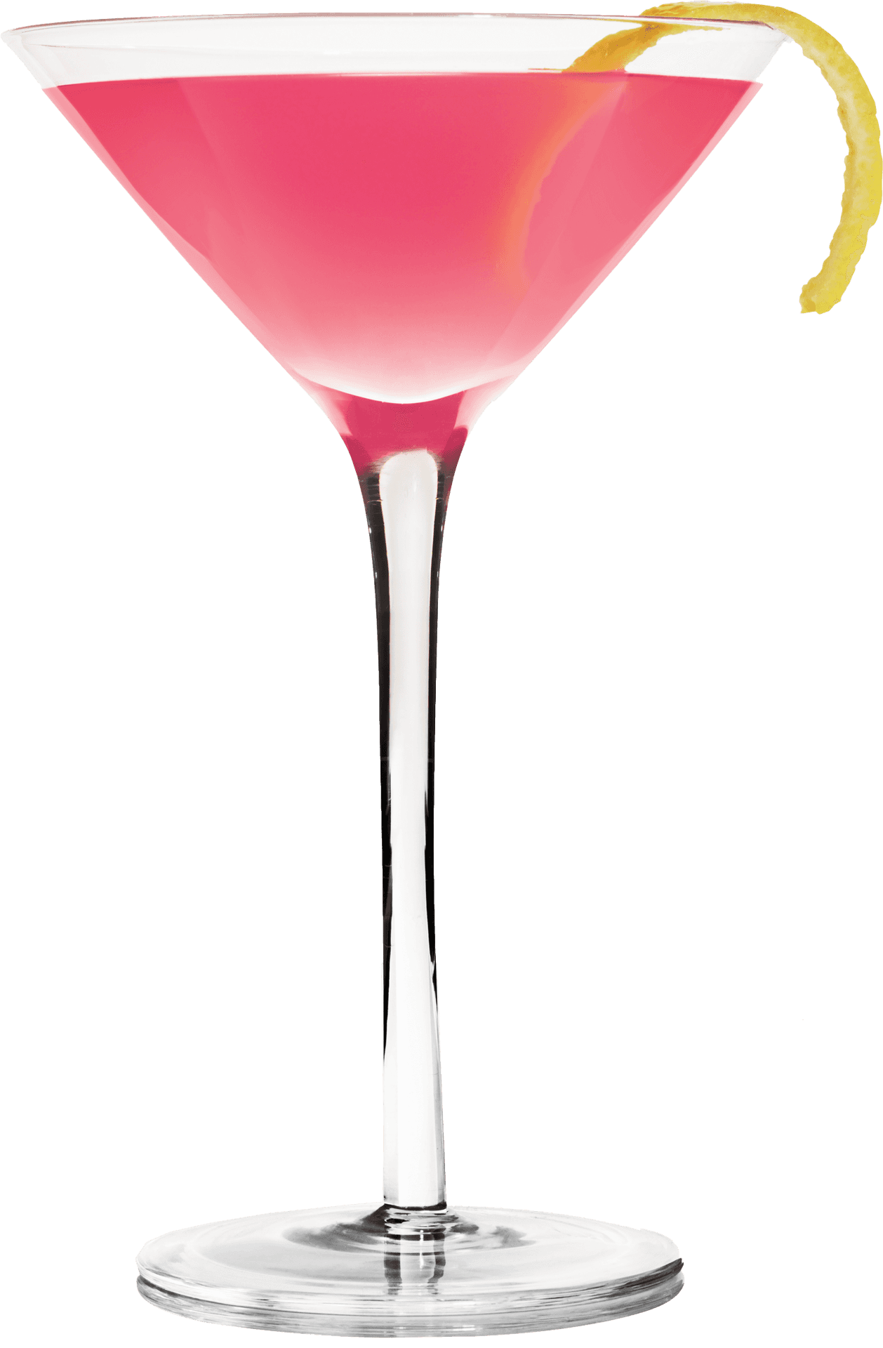 Cosmopolitan Cocktailwith Lemon Twist PNG Image