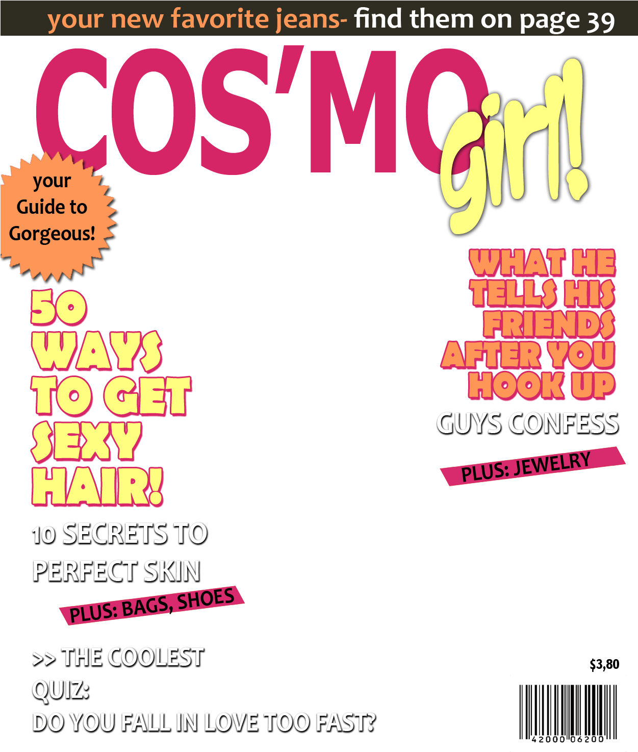 Cosmopolitan Magazine Cover Beauty Tips PNG Image