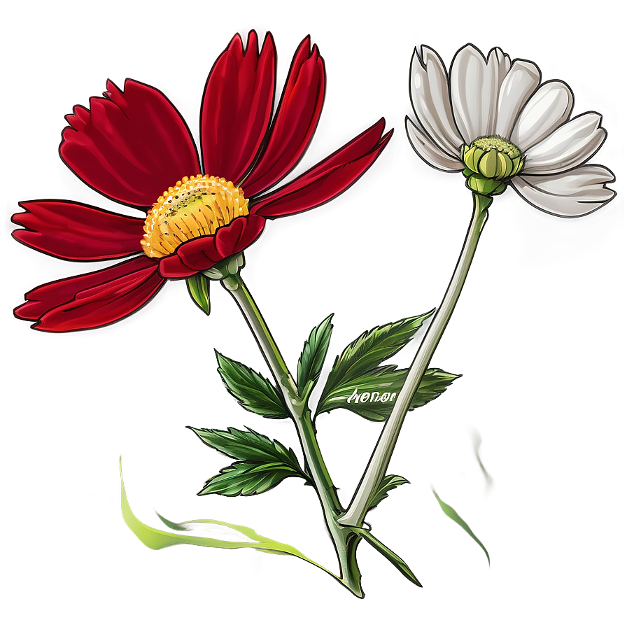 Cosmos Flower Sketch Png 05252024 PNG Image