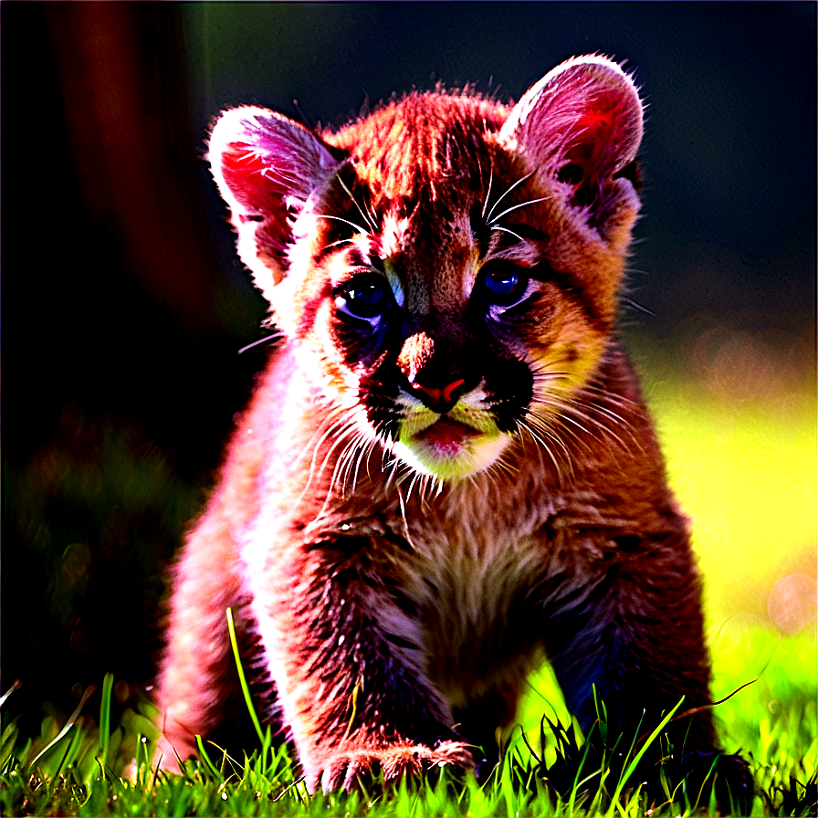 Cougar Cub Playing Png 06202024 PNG Image