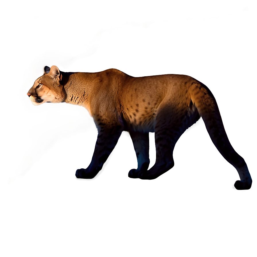 Cougar Silhouette In Sunset Png Hsj16 PNG Image