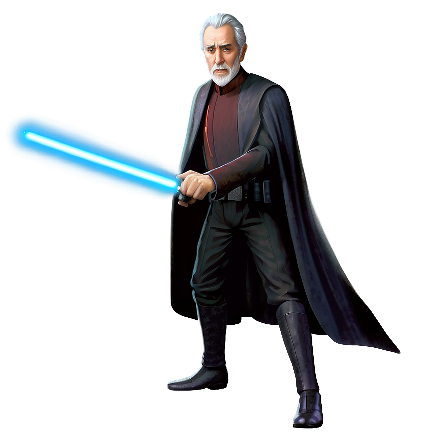 Count Dooku Detailed Illustration Png 06292024 PNG Image