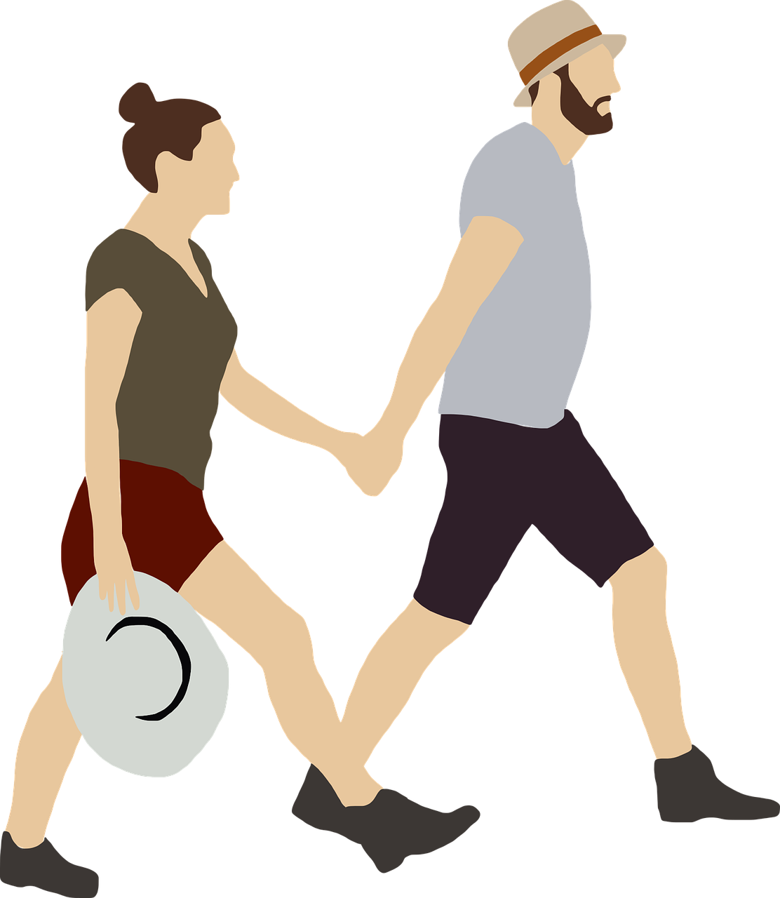 Couple Hiking Adventure PNG Image