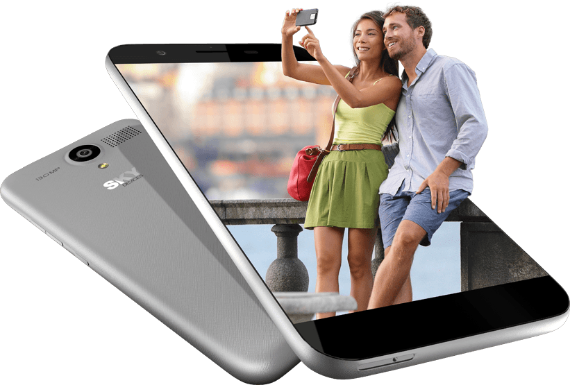 Couple Selfie Smartphone Promotion PNG Image