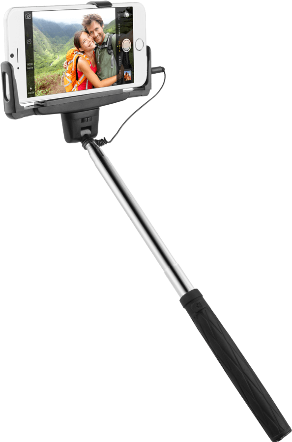 Couple Selfie With Smartphone On Monopod PNG Image