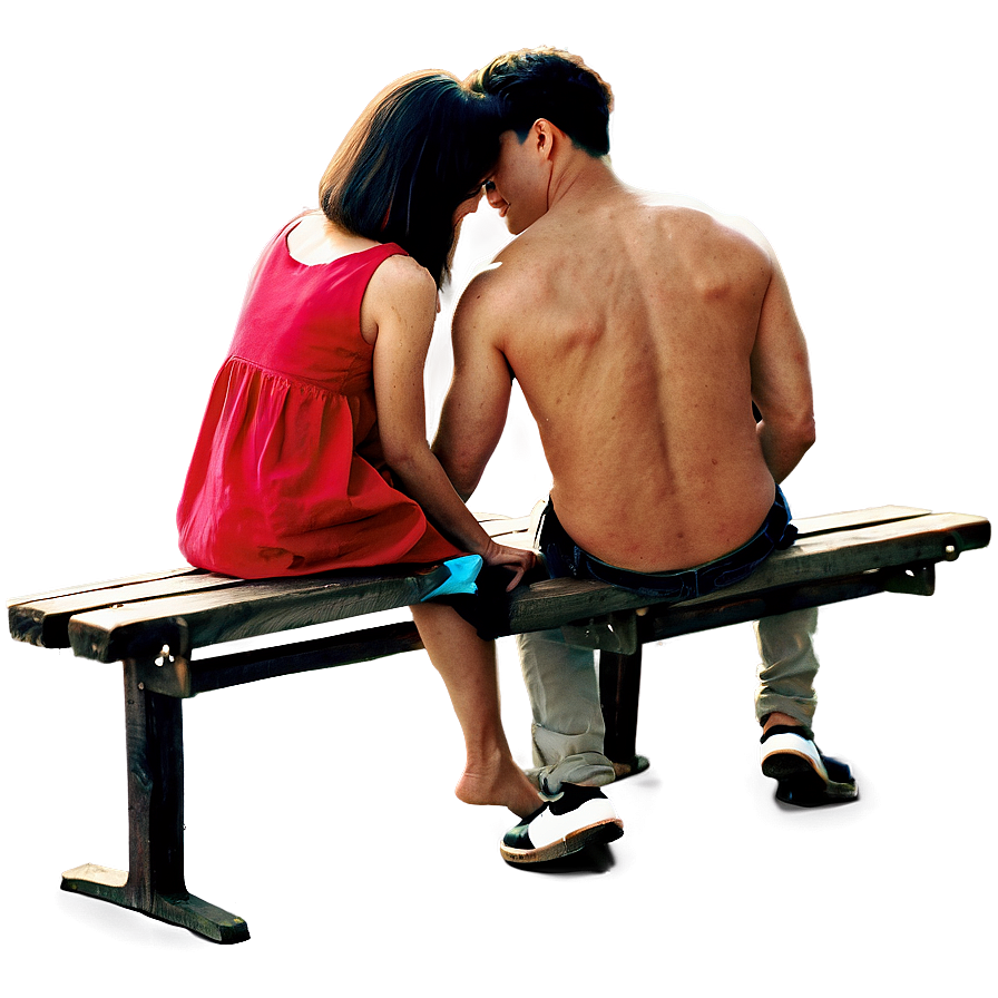 Couple Sitting On Bench Png Bih56 PNG Image