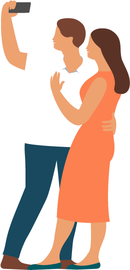 Couple Taking Selfie PNG Image