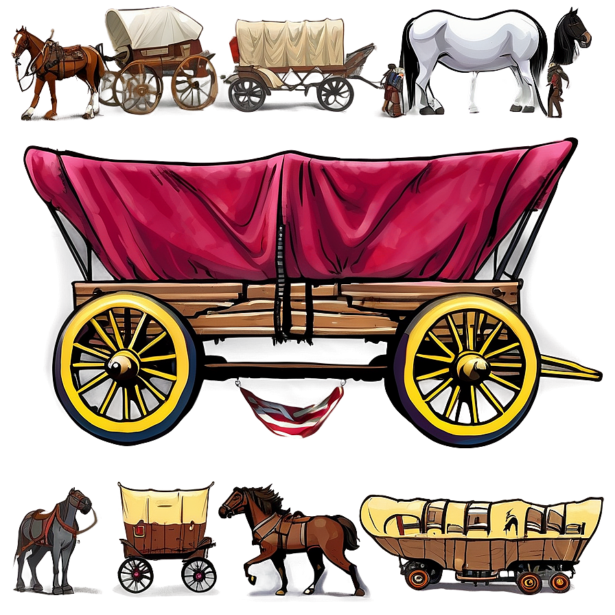 Covered Wagon Exploration Graphic Png 57 PNG Image