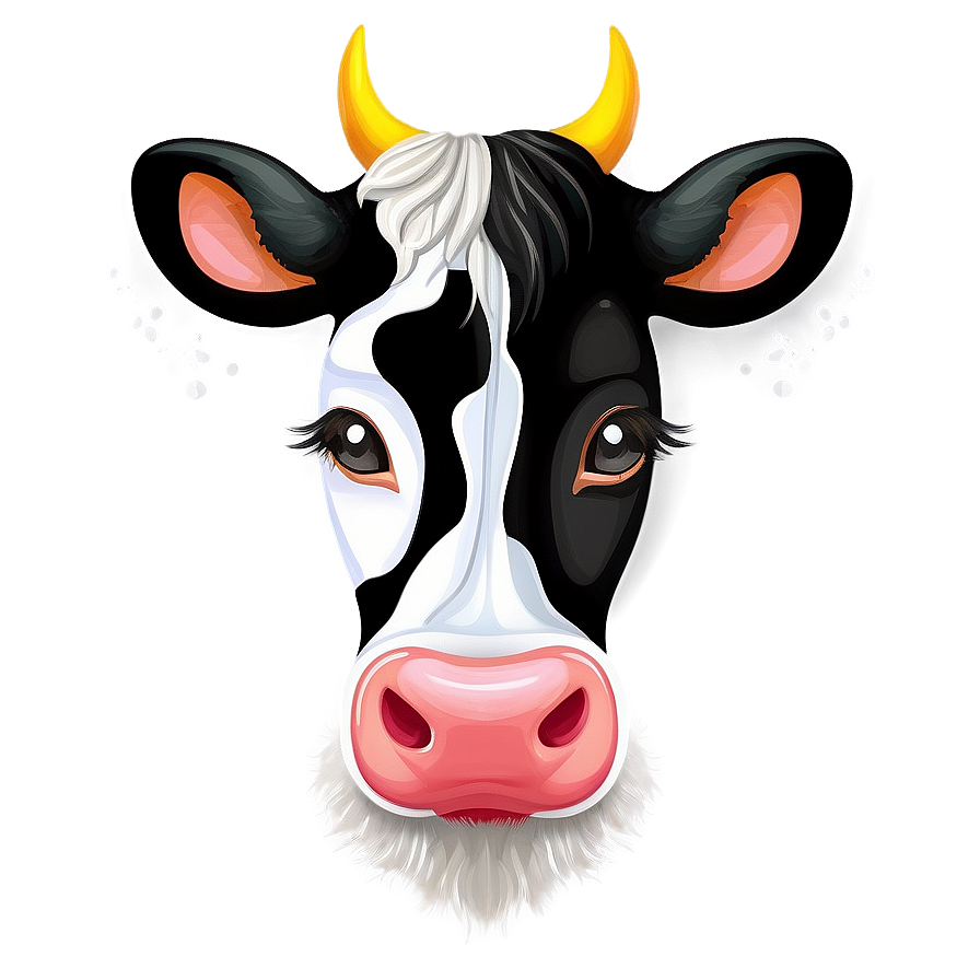 Cow Face Painting Png Lvm PNG Image