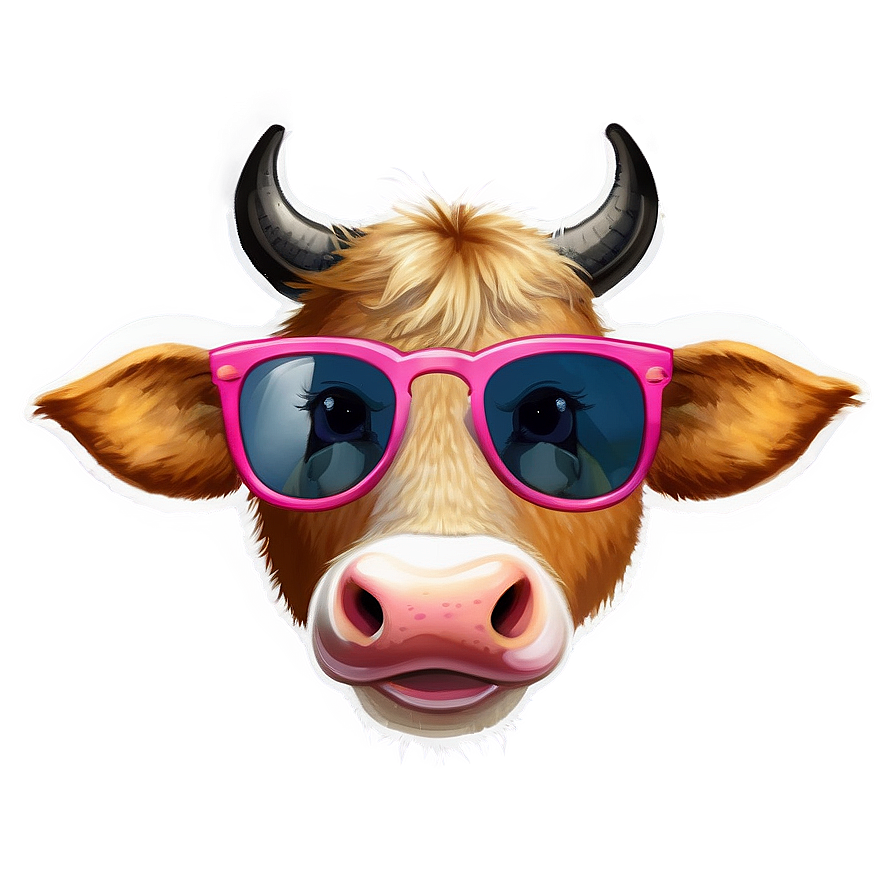 Cow Face With Sunglasses Png 54 PNG Image