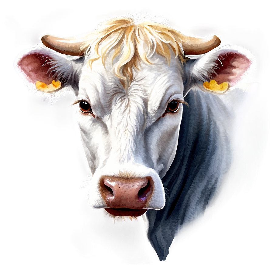 Cow Head Watercolor Png Kvh PNG Image