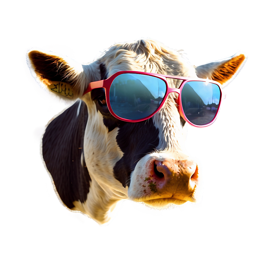 Cow Head With Sunglasses Png Jnt PNG Image