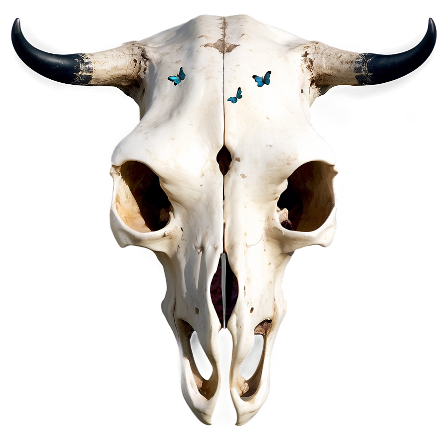 Cow Skull With Butterflies Png Yuh PNG Image