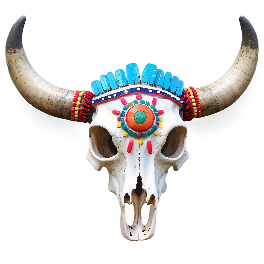 Cow Skull With Indian Headdress Png Nlh PNG Image