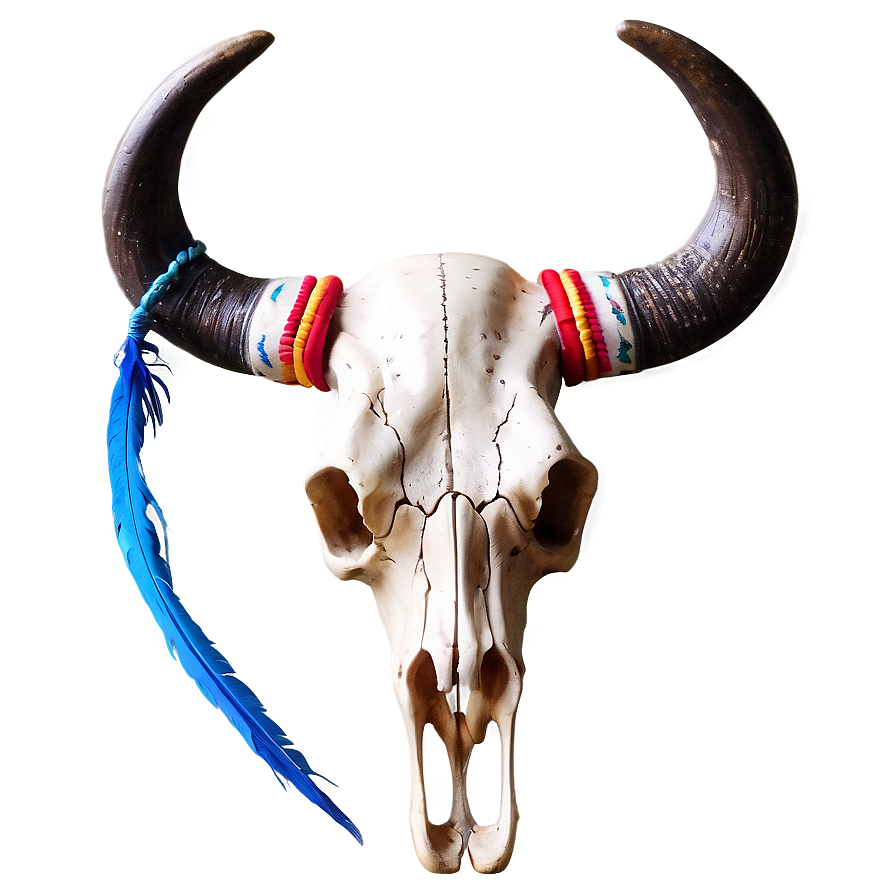 Cow Skull With Indian Headdress Png Nts PNG Image