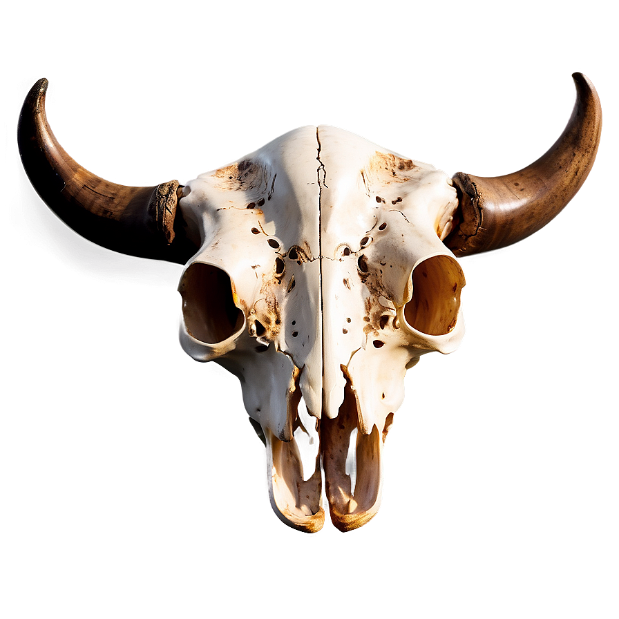 Cow Skull With Sunset Motif Png Wsf52 PNG Image