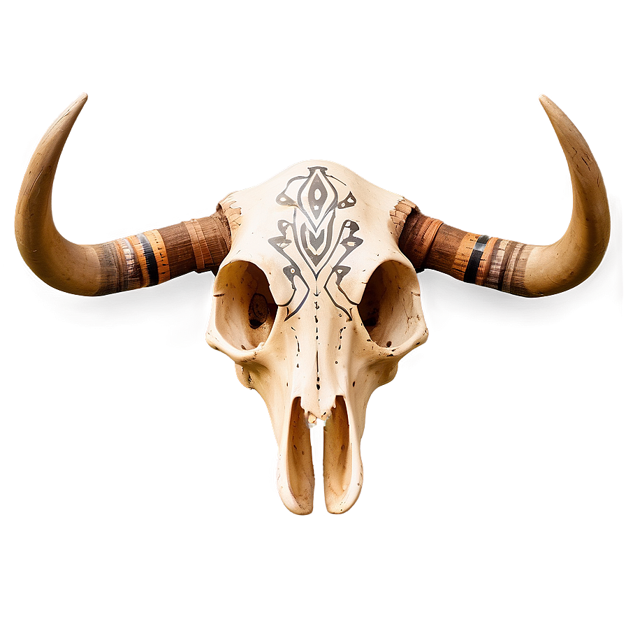 Cow Skull With Tribal Marks Png Dpa PNG Image