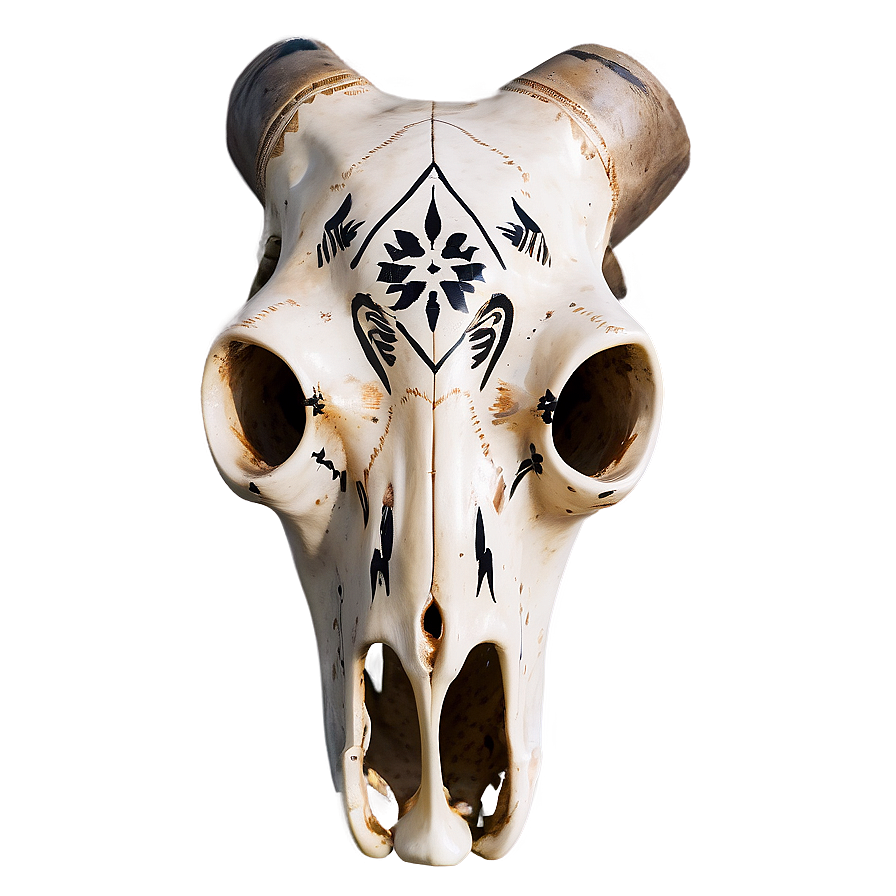 Cow Skull With Tribal Marks Png Oft PNG Image