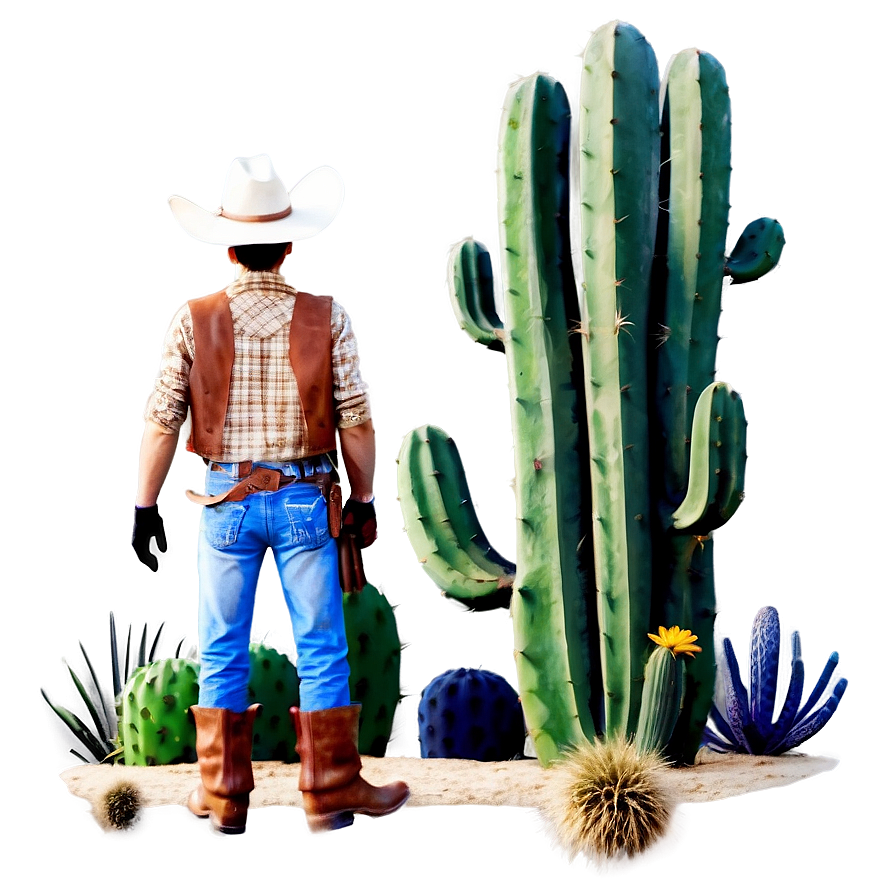 Cowboy And Cactus Png 05212024 PNG Image