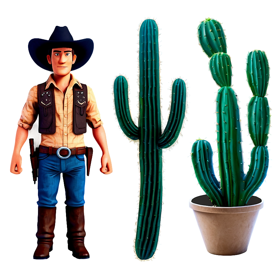 Cowboy And Cactus Png Yxf2 PNG Image