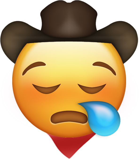 Cowboy Hat Face Emoji PNG Image