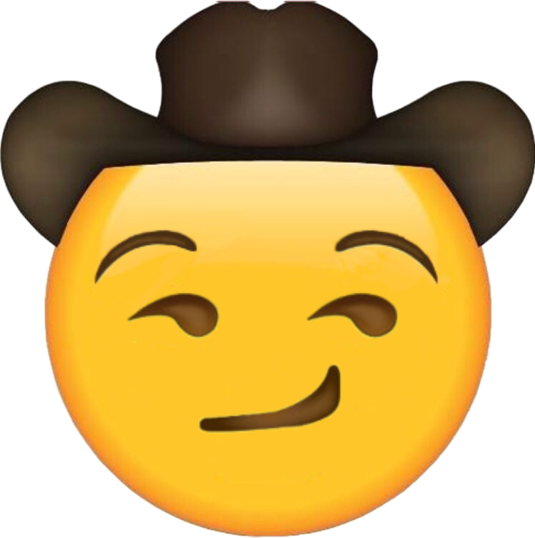 Cowboy Hat Face Emoji PNG Image