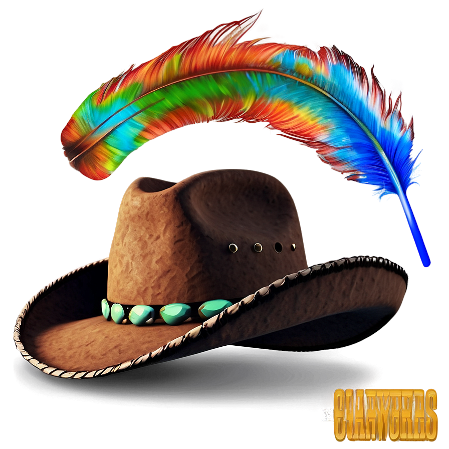 Cowboy Hat With Feathers Png 04292024 PNG Image