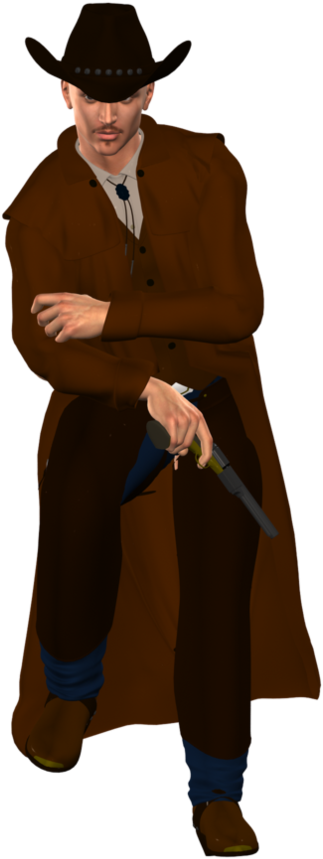 Cowboywith Knife Pose PNG Image