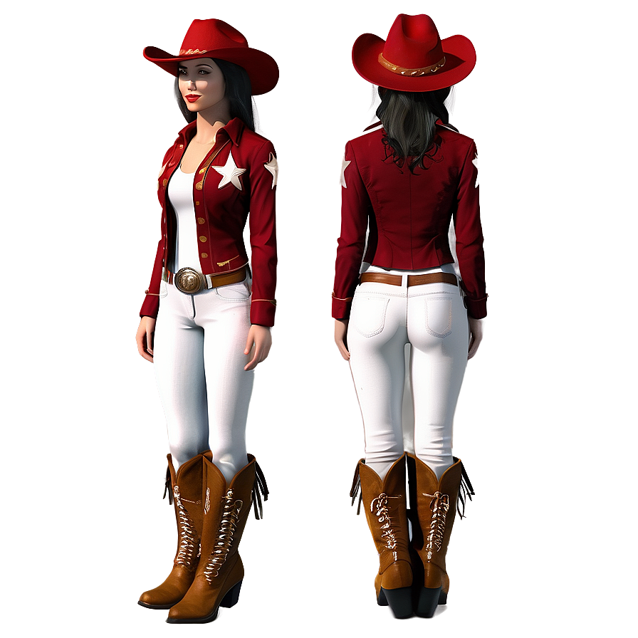 Cowgirl Costume Design Png 06112024 PNG Image