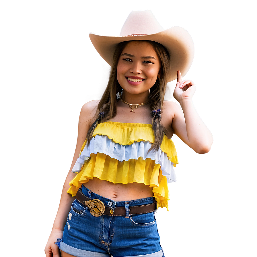 Cowgirl Festival Outfit Png Ifh PNG Image