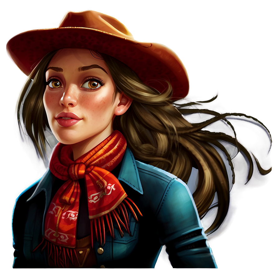 Cowgirl Illustration Png 06112024 PNG Image