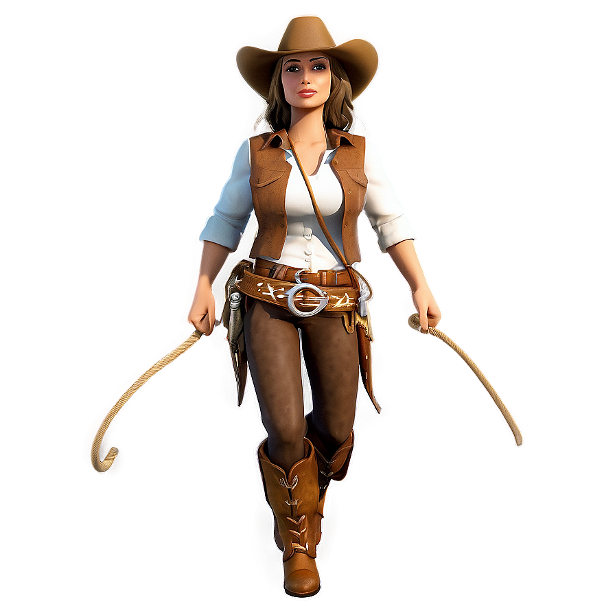 Cowgirl With Lasso Png 24 PNG Image