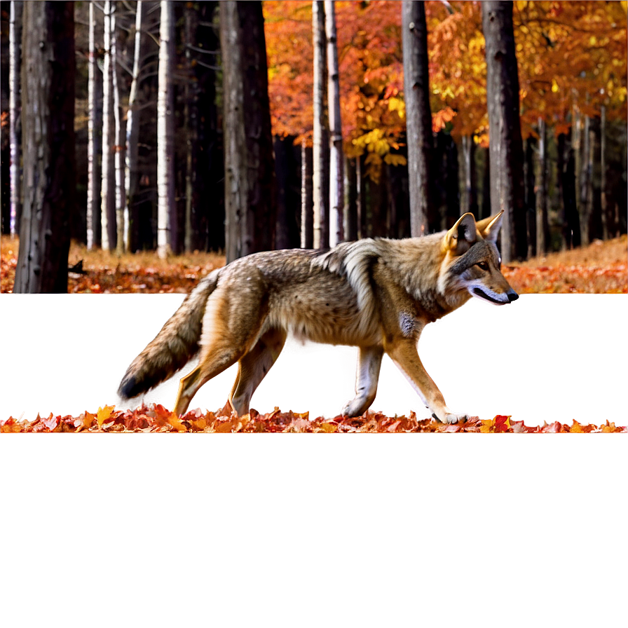 Coyote In Autumn Forest Png 84 PNG Image