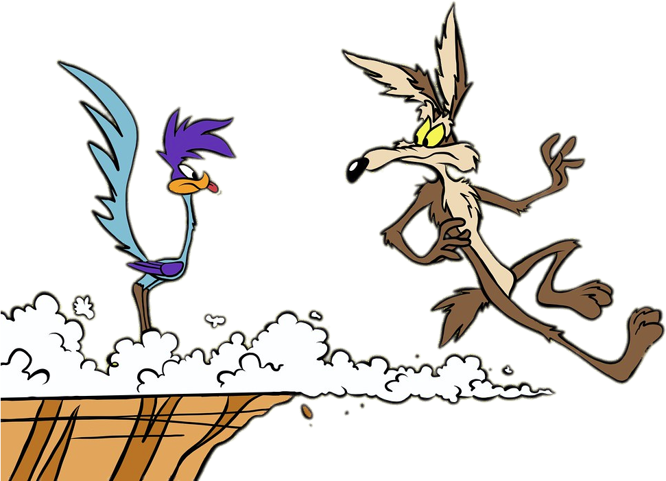 Coyote Roadrunner Cliff Chase PNG Image