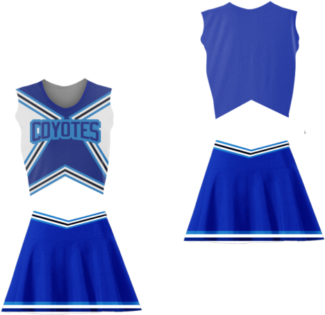 Coyotes Cheerleader Uniform Set PNG Image