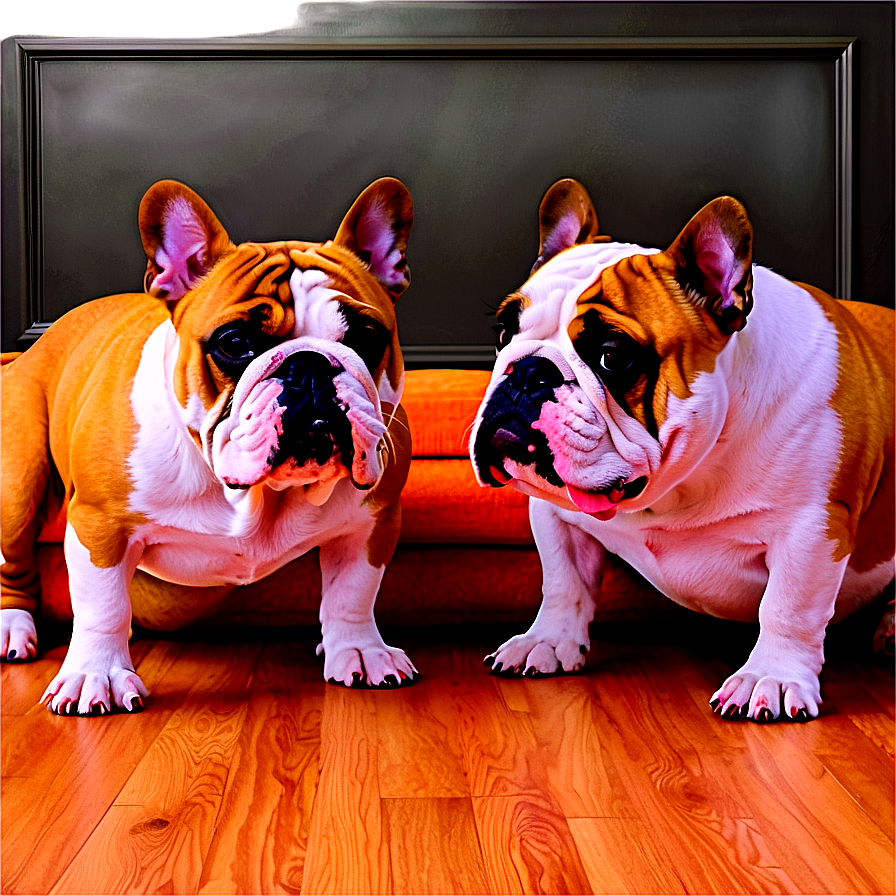 Cozy Bulldogs Indoors Png 7 PNG Image