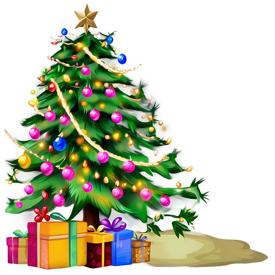 Cozy Christmas Tree Png Dtw PNG Image