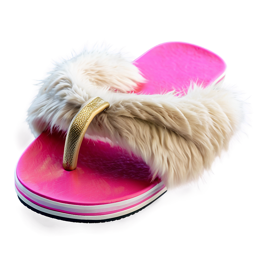 Cozy Faux Fur Flip Flop Png 6 PNG Image