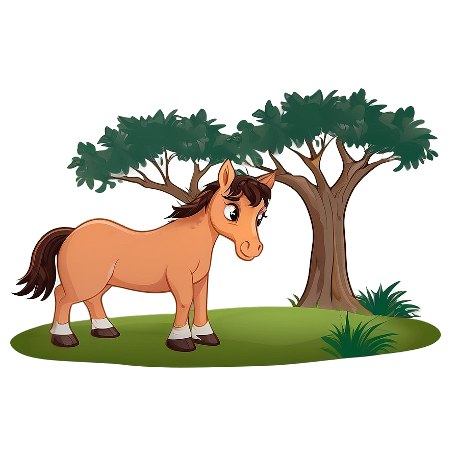 Cozy Horse Cartoon Png Jch PNG Image