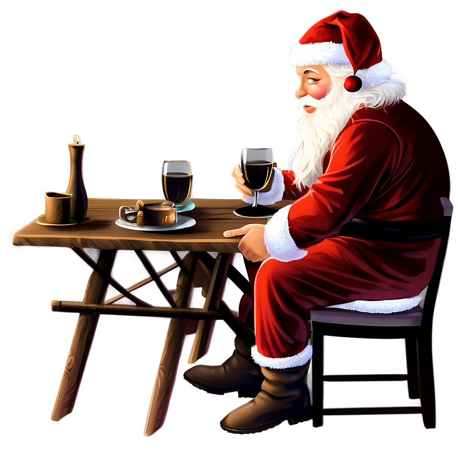 Cozy Santa Clipart Png Htf PNG Image