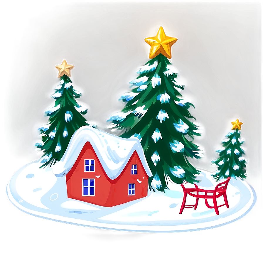 Cozy Xmas Tree Scene Png 94 PNG Image