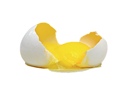 Cracked Eggon Black Background PNG Image