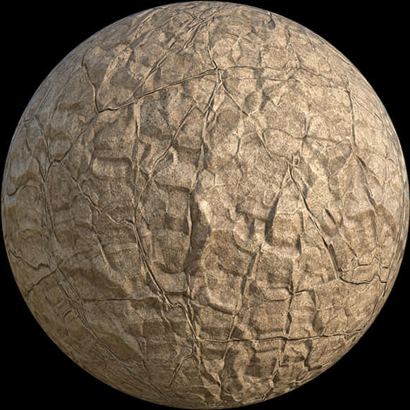 Cracked Paper Texture Sphere PNG Image