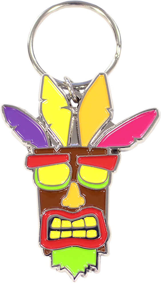 Crash Bandicoot Aku Aku Keychain PNG Image