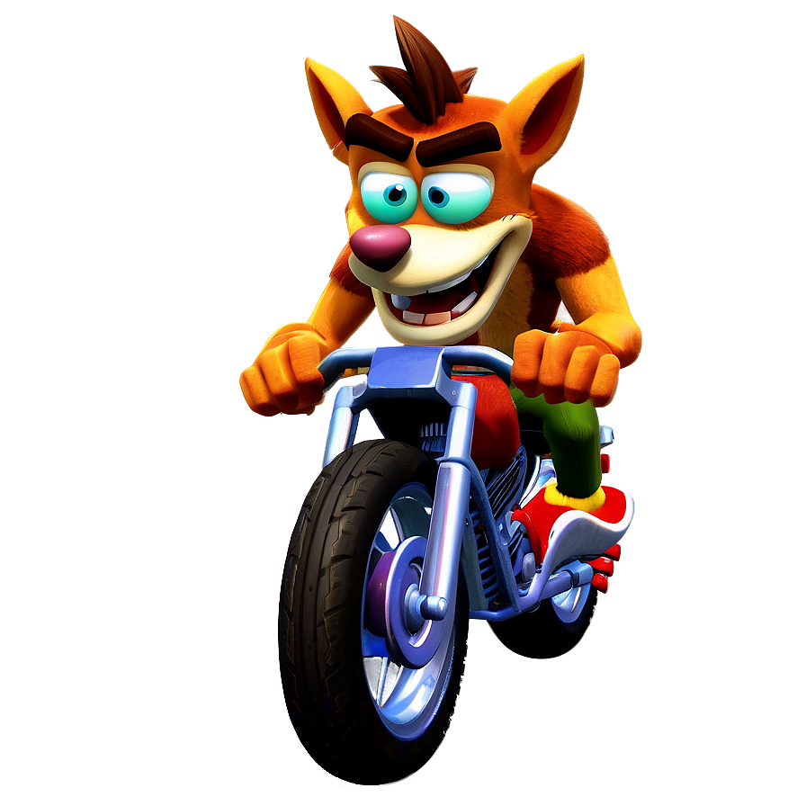 Crash Bandicoot On Motorcycle Png 05212024 PNG Image